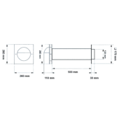 Mauerkasten Ø 125mm mit Edelstahlgitter