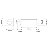 Mauerkasten Ø 150mm mit Edelstahlgitter