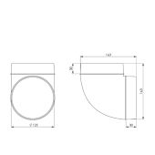 Rundbogen 90° ø 125 mm