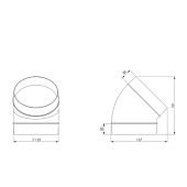 Rundbogen 45° ø 125 mm