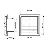 Lüftungsgitter Edelstahl mit beweglichen Lamellen ø 125 mm