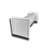 Teleskop-Mauerkasten Ø 125mm mit Kunststoffgitter