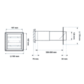 Teleskop-Mauerkasten Ø 125mm mit Edelstahlgitter