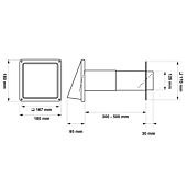 Teleskop-Mauerkasten Ø 125mm mit Edelstahlhaube