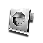 Teleskop-Mauerkasten Ø 125mm mit Edelstahlhaube halbrund