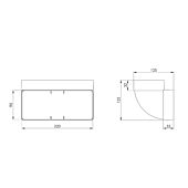 Falchkanalbogen 90° senkrecht ø 150 mm