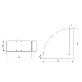 Falchkanalbogen 90° waagerecht ø 150 mm