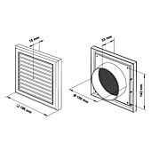 Lüftungsgitter Kunststoff weiß ø 150 mm