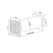 Mauerkasten Ø 125mm Flachanschluss