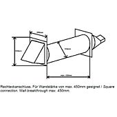 Mauerkasten ø 125 mm Rechteckanschluss  Lüftungshaube